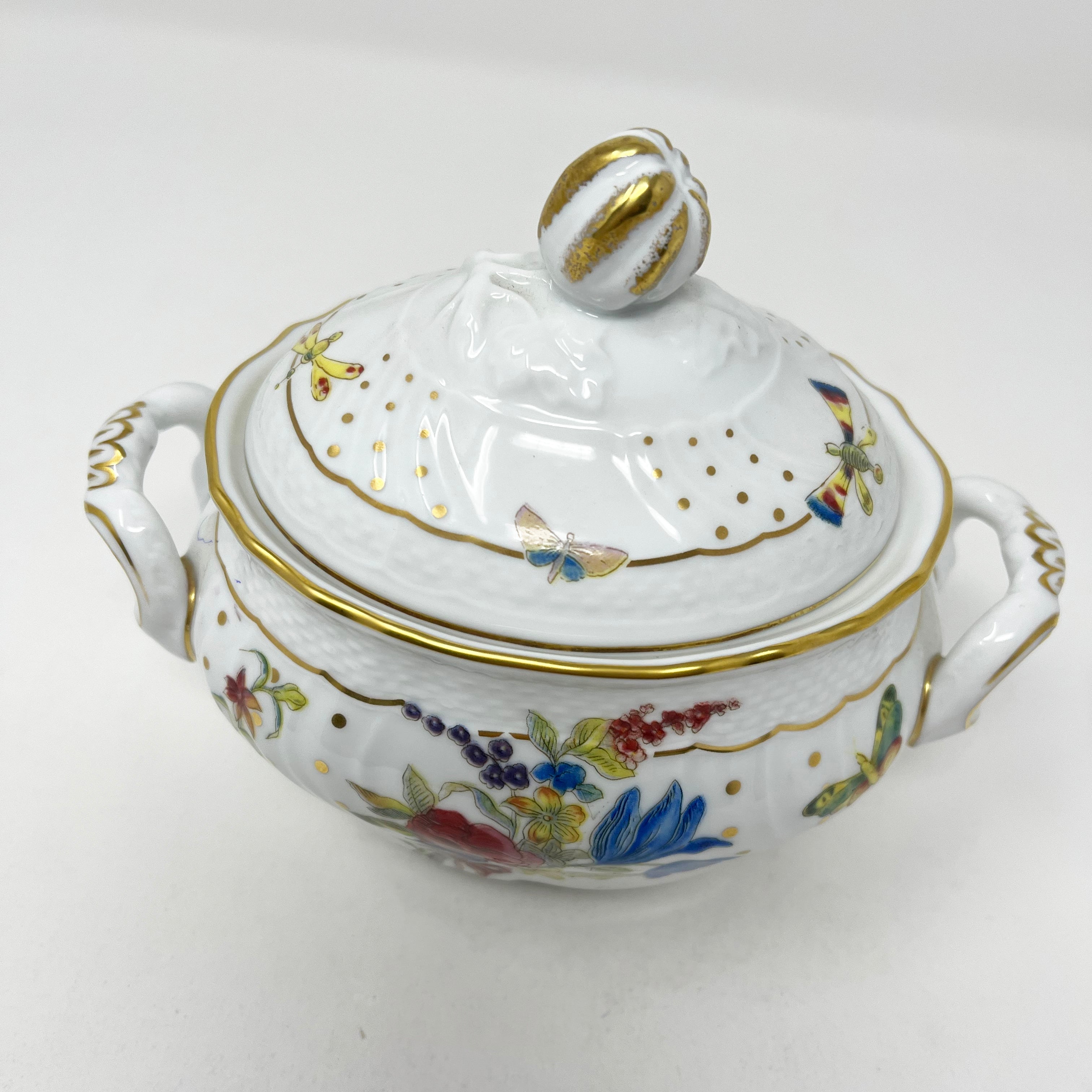 Richard Ginori Farfalle Fiorita Sugar Bowl with Lid