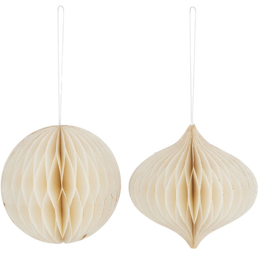 Jolipa Large Cream Christmas Ball Set of 2-Goviers