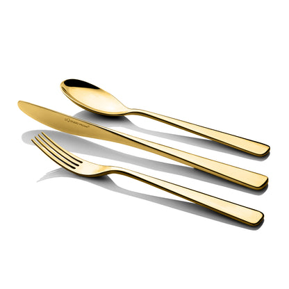 Studio William Karri Gold Mirror 16 Piece Cutlery Set