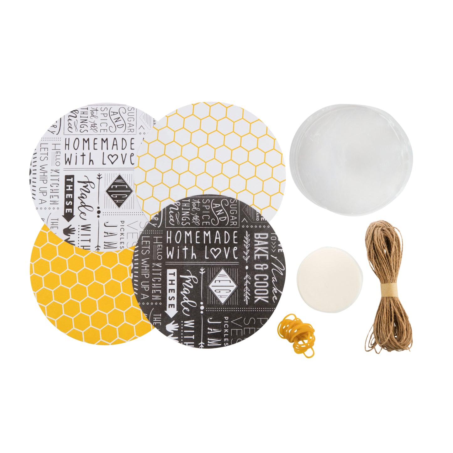 The Kitchen Pantry Mixed Design Jam Jar Covers Set of 24