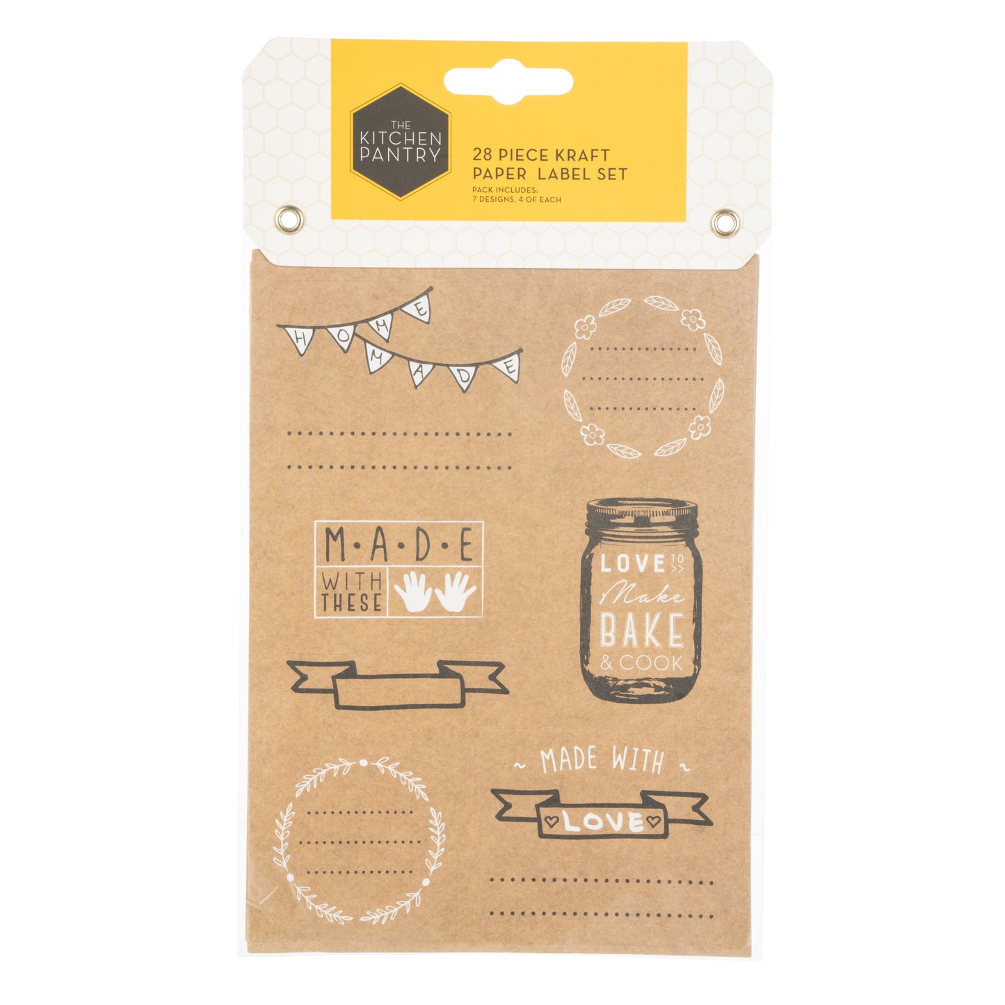 The Kitchen Pantry Kraft Paper Label Set of 28
