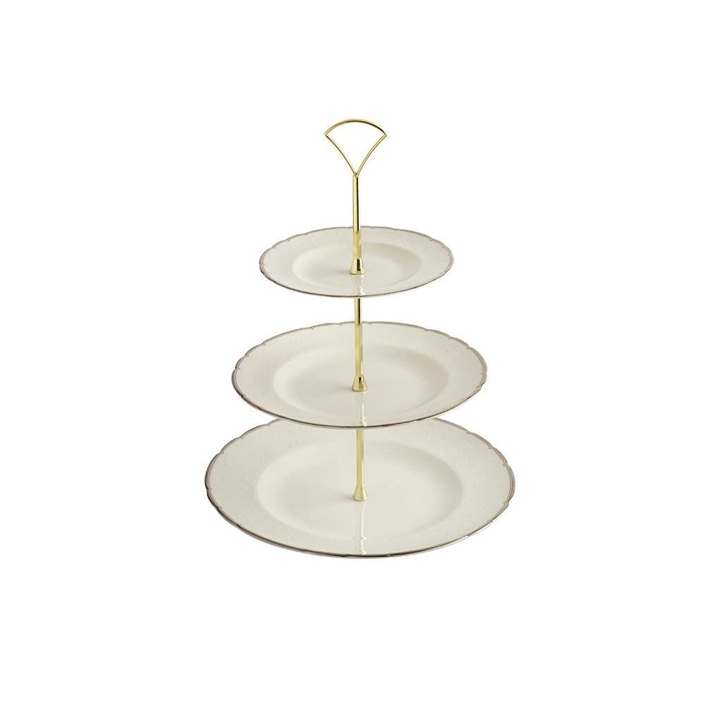 Royal Crown Derby Darley Abbey Pure Gold 3 Tier Cake Stand