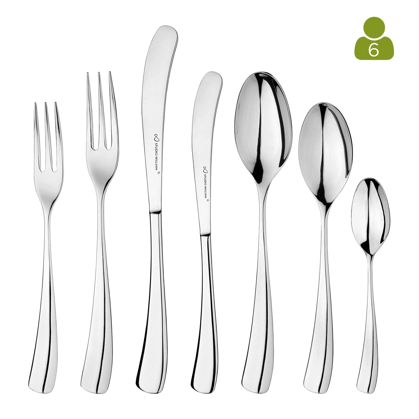 Studio William Larch Mirror 42 Piece Cutlery Set
