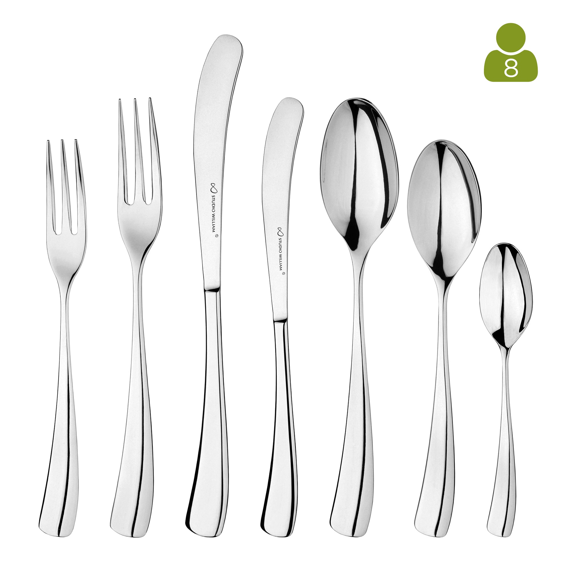 Studio William Larch Mirror 56 Piece Cutlery Set
