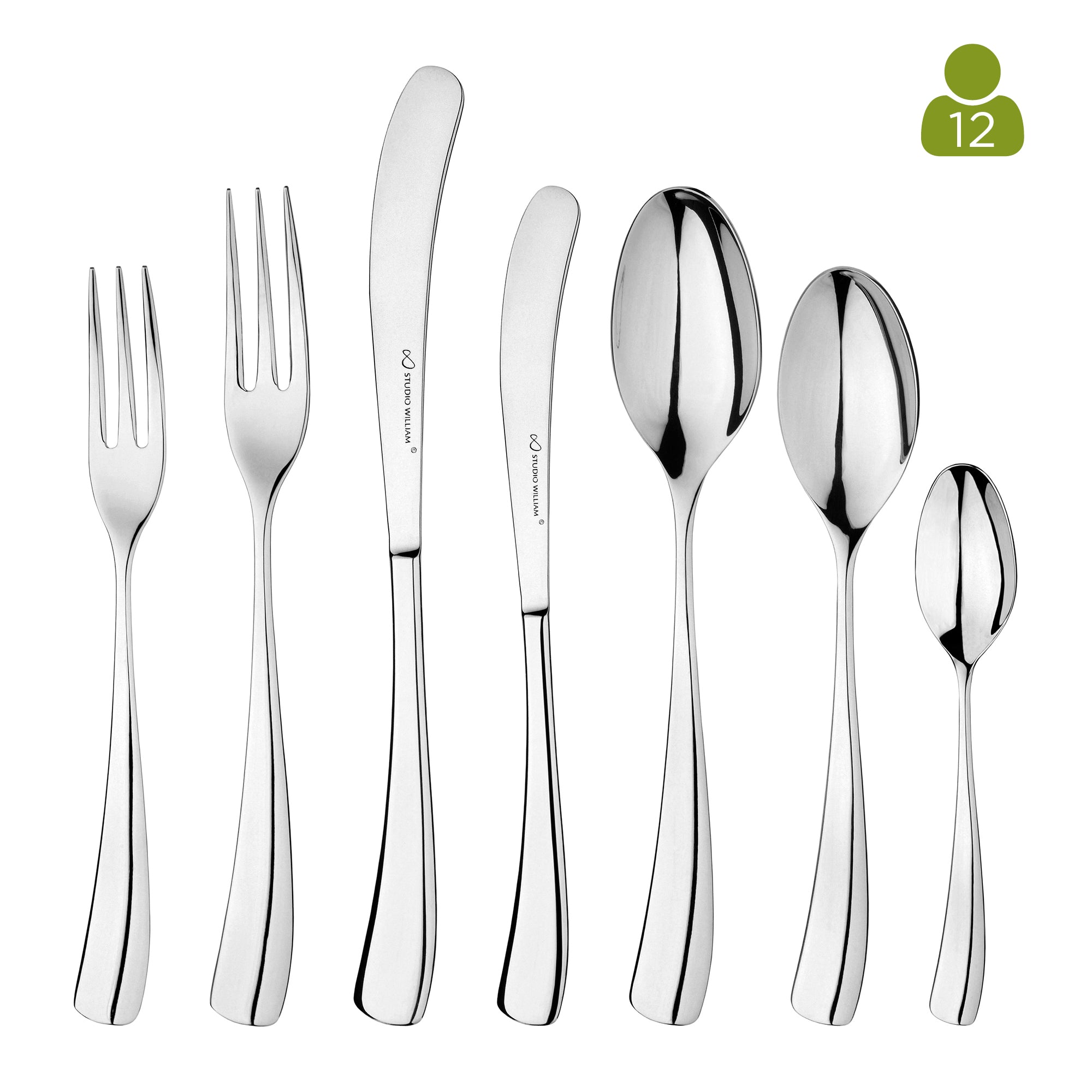 Studio William Larch Mirror 84 Piece Cutlery Set