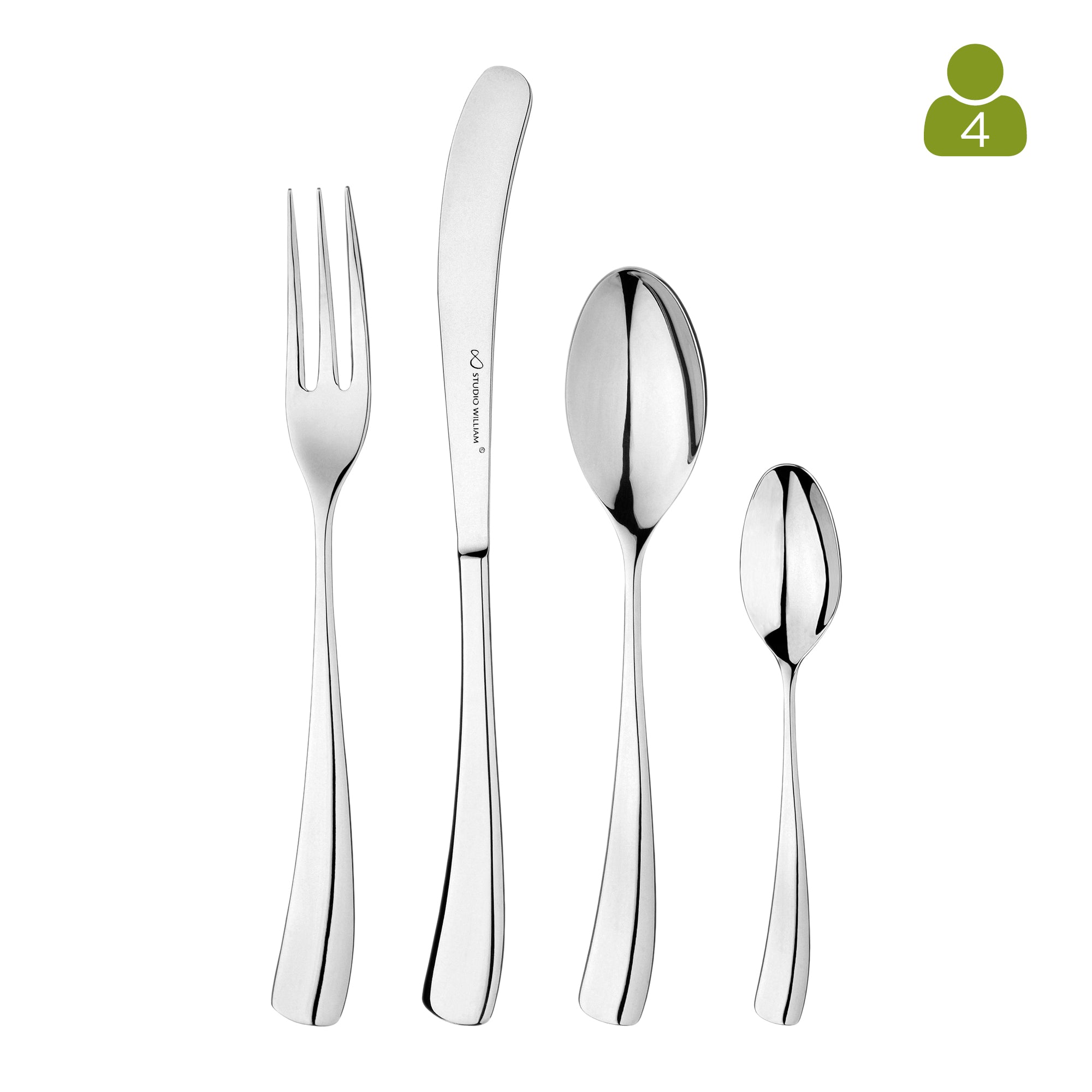 Studio William Larch Mirror 16 Piece Cutlery Set