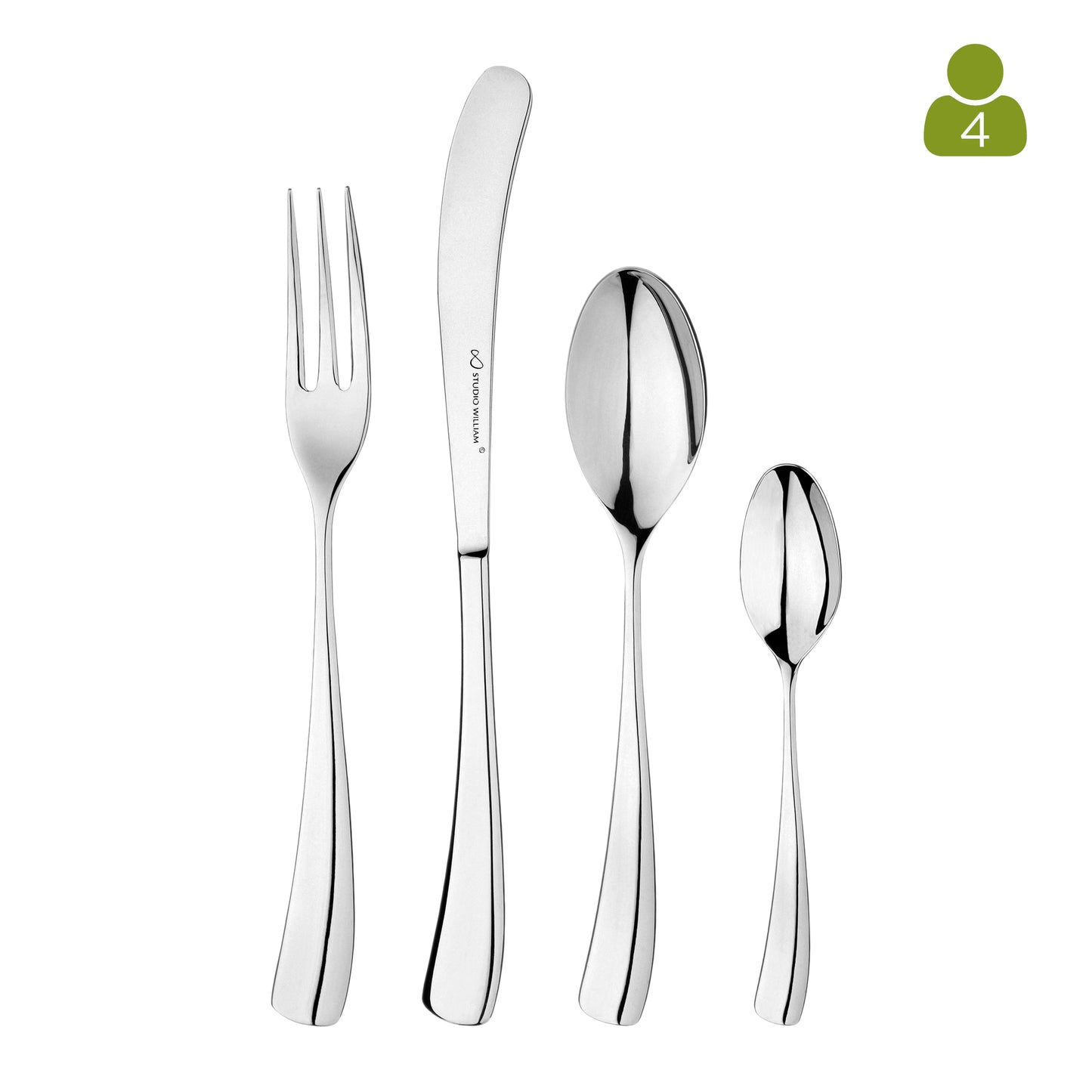 Studio William Larch Mirror 16 Piece Cutlery Set