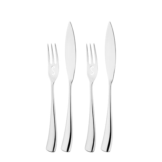 Studio William Larch Mirror 4 Piece Fish Knife & Fork Set