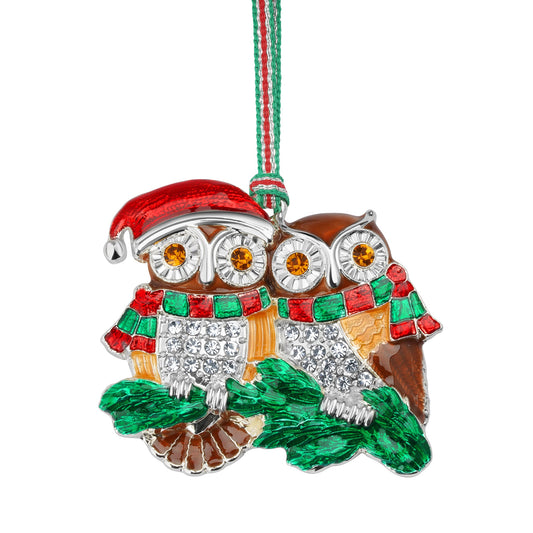 Newbridge Silverware Owl Couple Christmas Tree Decoration - DELIVERY JULY
