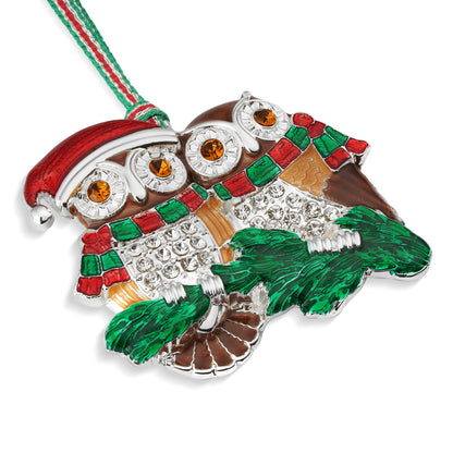 Newbridge Silverware Owl Couple Christmas Tree Decoration - DELIVERY JULY