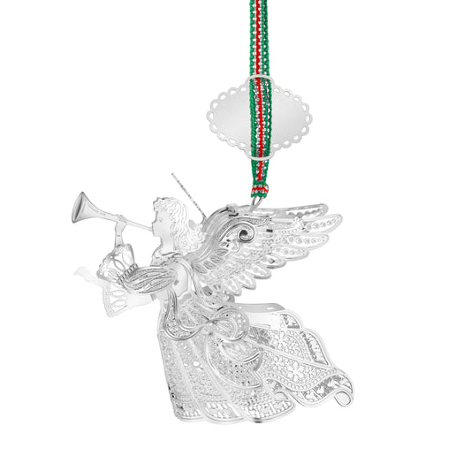 Newbridge Silverware Christmas Angel with Trumpet Christmas Tree Decoration - DELIVERY JULY