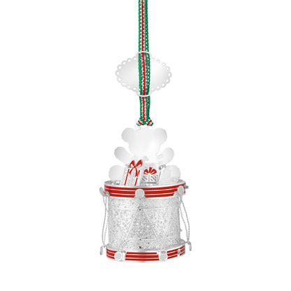 Newbridge Silverware Drum with Teddy Bear Christmas Tree Decoration - DELIVERY JULY