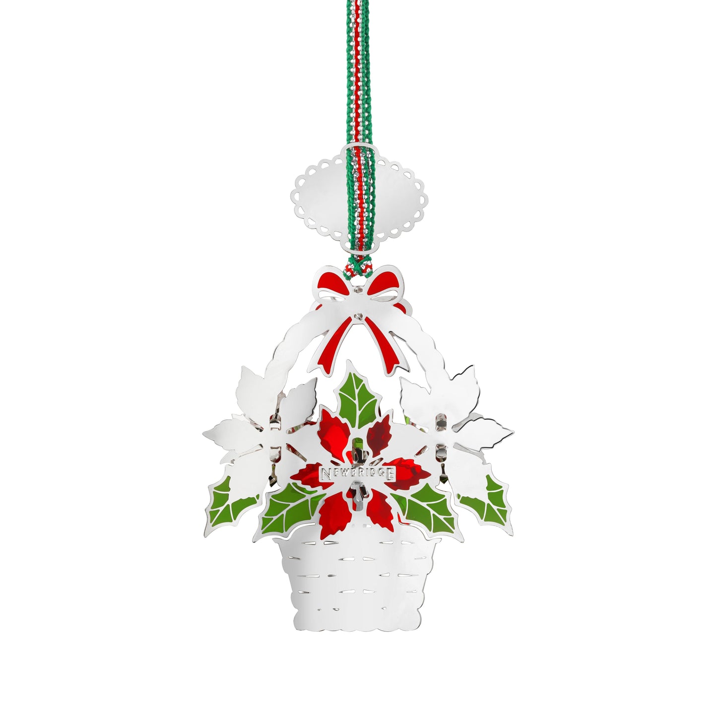 Newbridge Silverware Poinsettia Basket Christmas Tree Decoration - DELIVERY JULY
