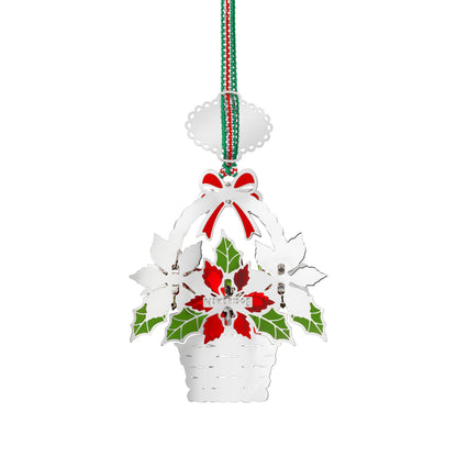 Newbridge Silverware Poinsettia Basket Christmas Tree Decoration - DELIVERY JULY