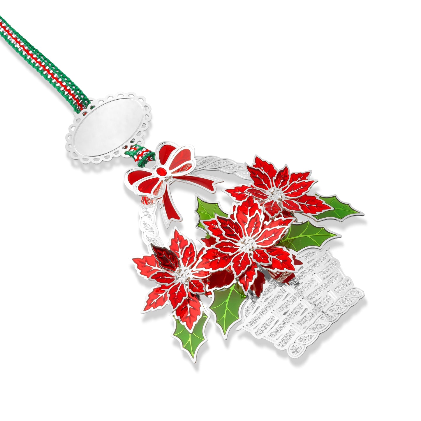 Newbridge Silverware Poinsettia Basket Christmas Tree Decoration - DELIVERY JULY
