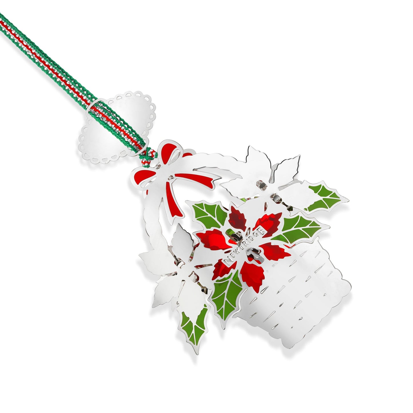 Newbridge Silverware Poinsettia Basket Christmas Tree Decoration - DELIVERY JULY