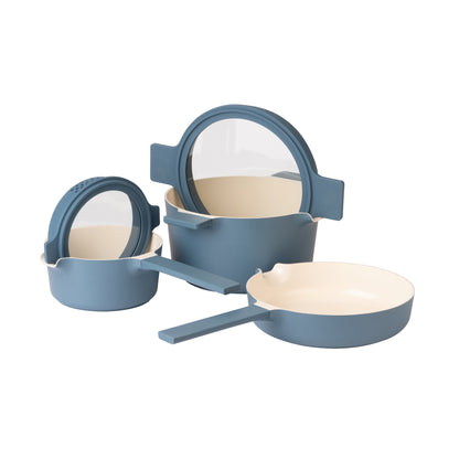 Luxe All-In-One Cookware Set - Mid Blue