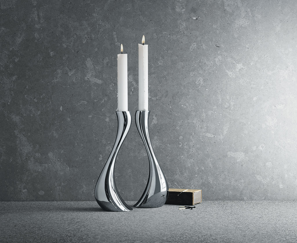 Georg Jensen Cobra Candleholder Set of 2, Large