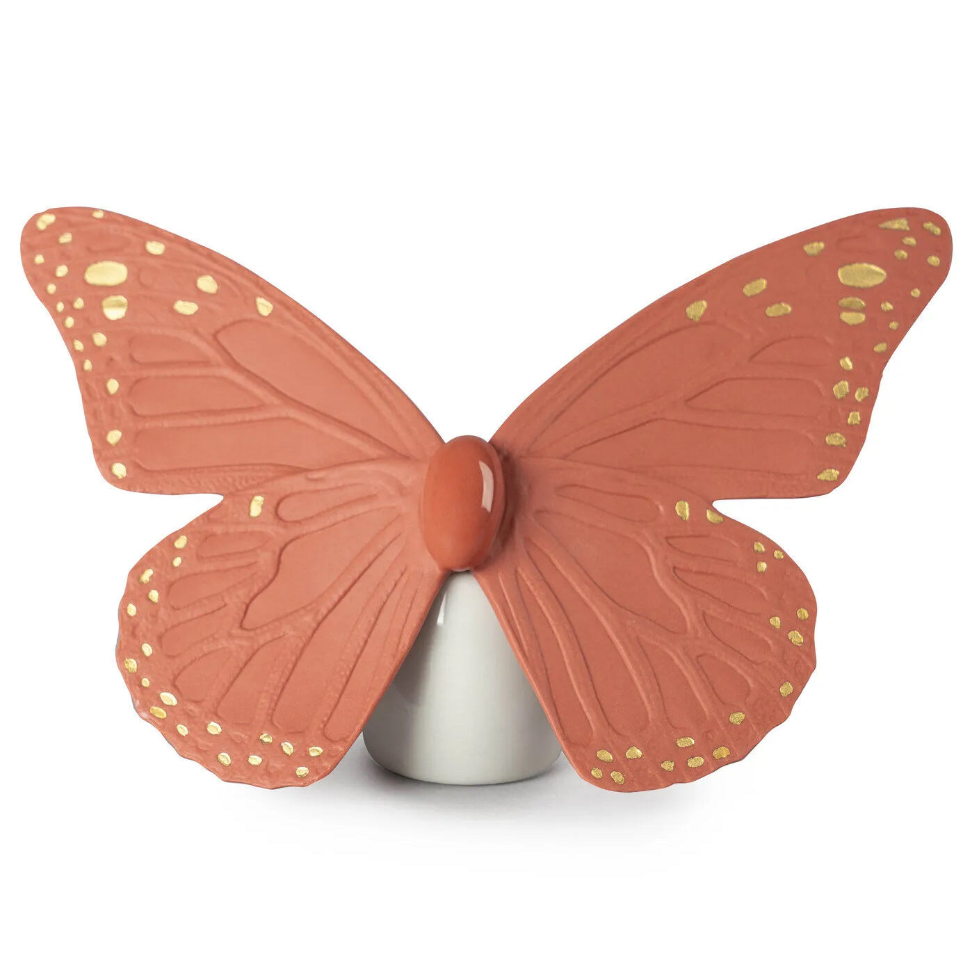 Lladro Butterfly Coral Gold