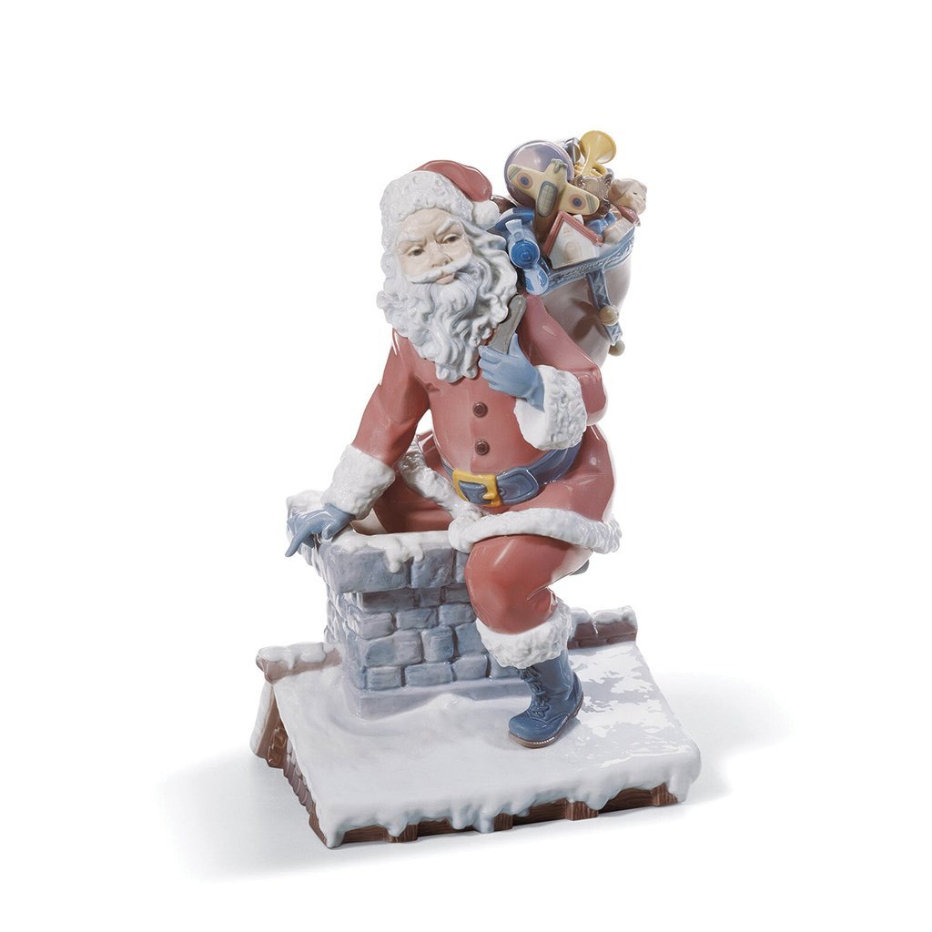 Lladro Christmas Down the Chimney Santa Limited Edition