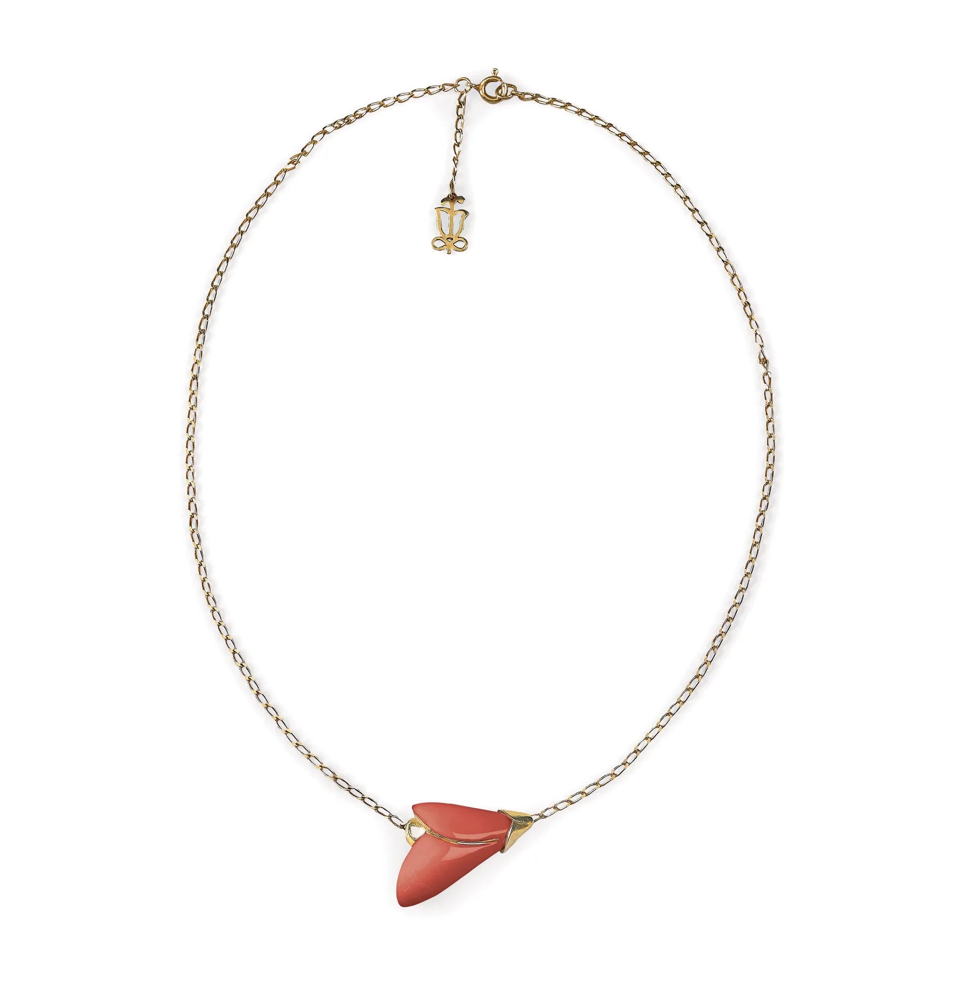 Lladro Heliconia Coral Pendant Necklace-Goviers