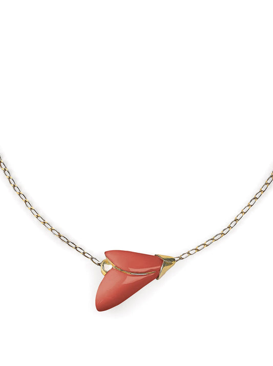 Lladro Heliconia Coral Pendant Necklace-Goviers
