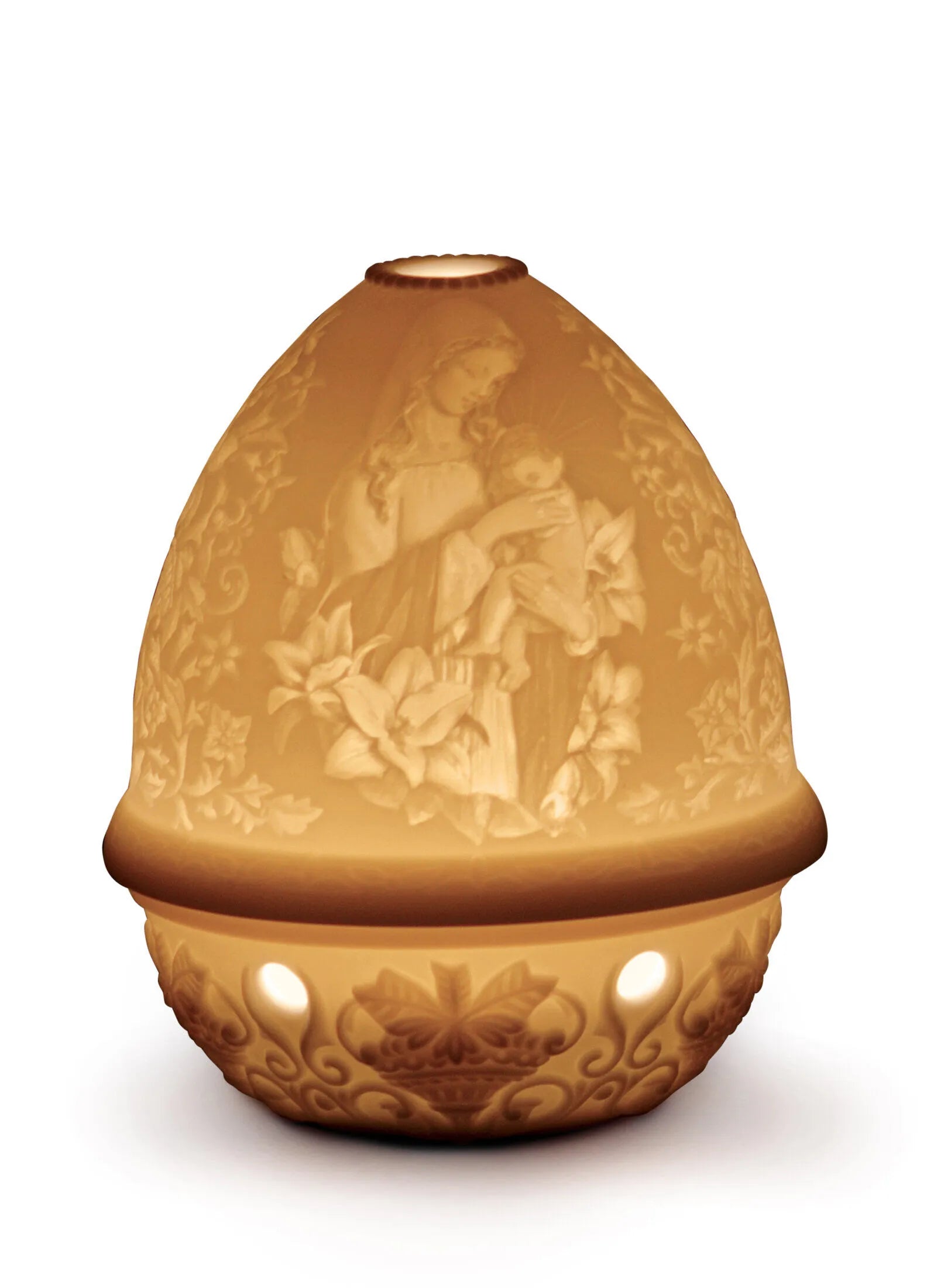 Lladro Madonna of the Flowers Lithophane Votive Light