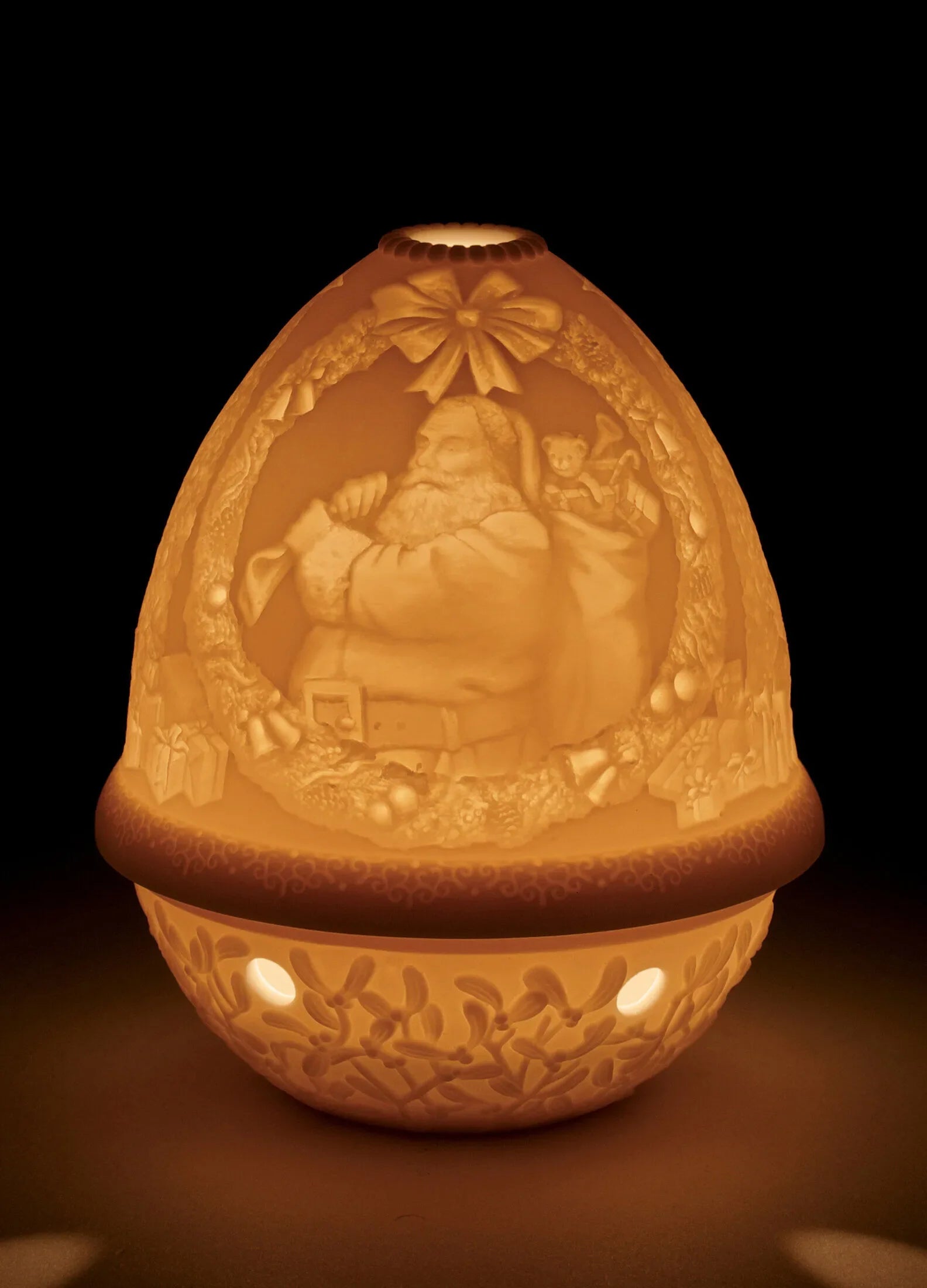 Lladro Santa Claus Lithophane Votive Light
