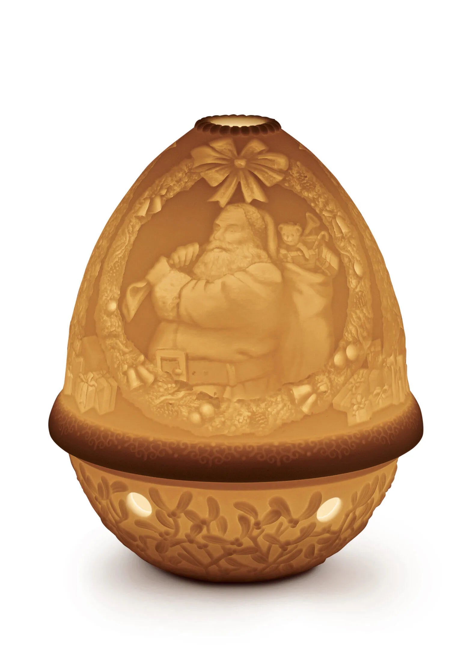 Lladro Santa Claus Lithophane Votive Light-Goviers