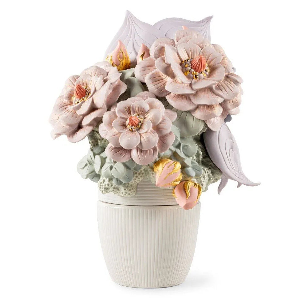 Lladro Vase with Pink Flowers