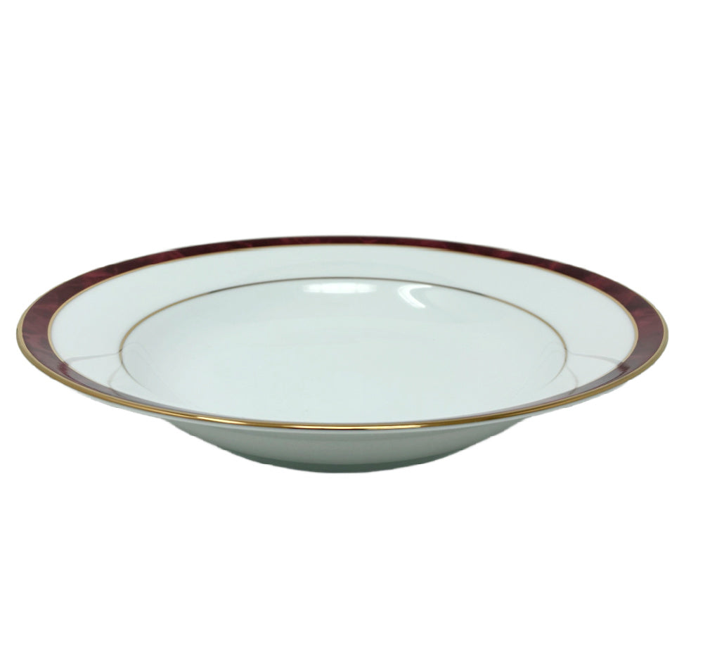 Noritake Marble Red Rimmed soup