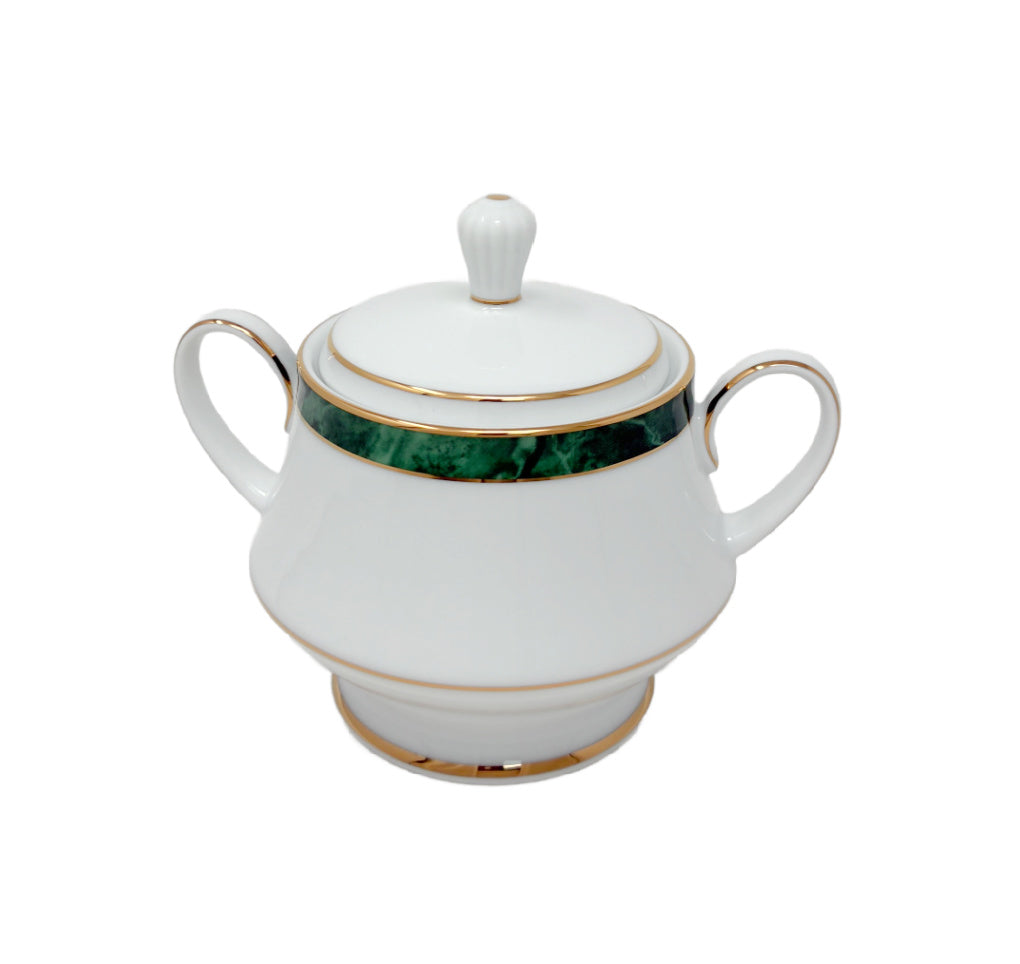 Noritake Marble Green Sugar Bowl W/Cover