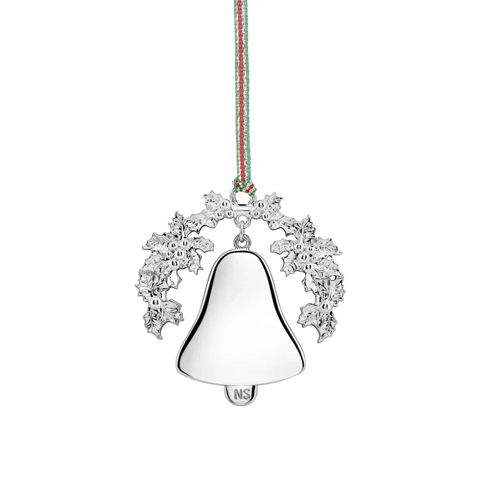 Newbridge Silverware Bell and Holly Christmas Tree Decoration-Goviers