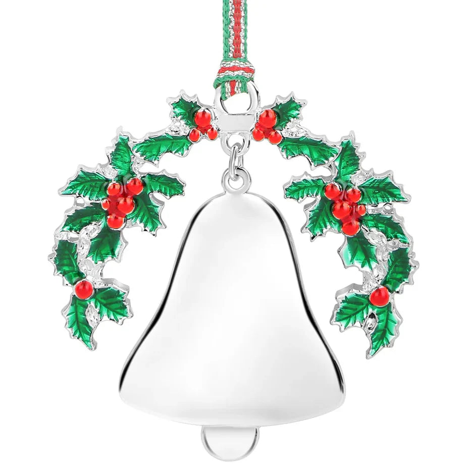 Newbridge Silverware Bell and Holly Christmas Tree Decoration-Goviers