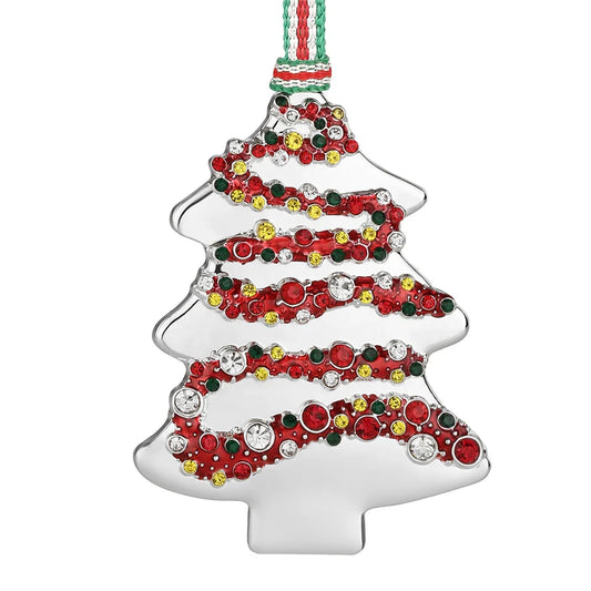 Newbridge Silverware Christmas Tree Decoration with Coloured Stones-Goviers