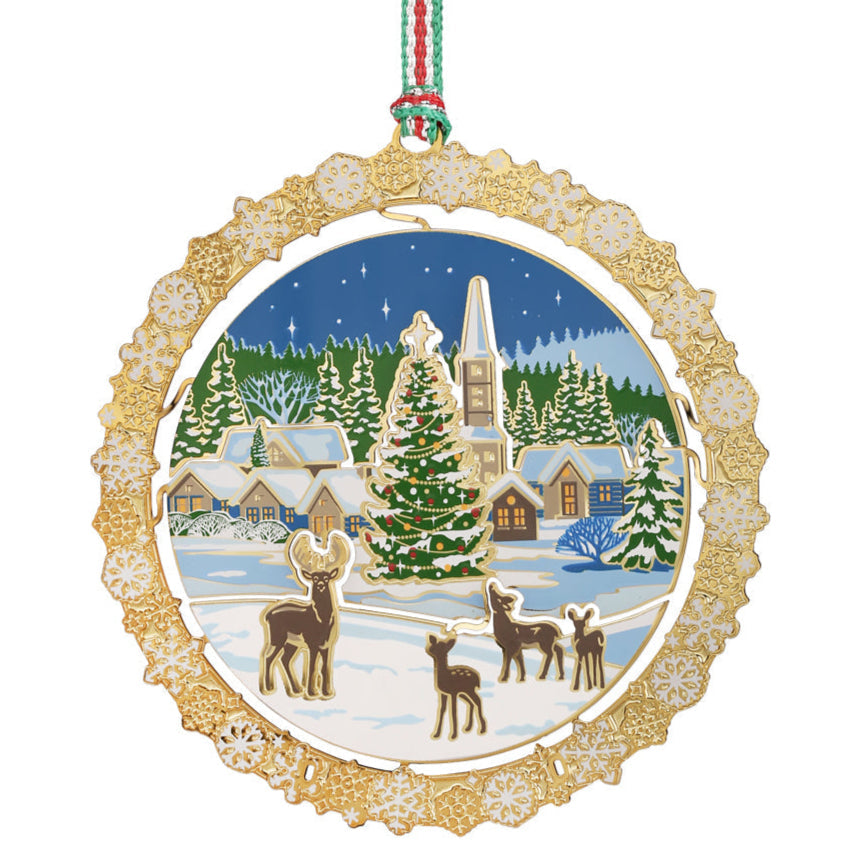 Newbridge Silverware Christmas Village With Deers-Goviers