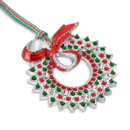 Newbridge Silverware Christmas Wreath with Bow Tree Decoration - DELIVERY JULY-Goviers