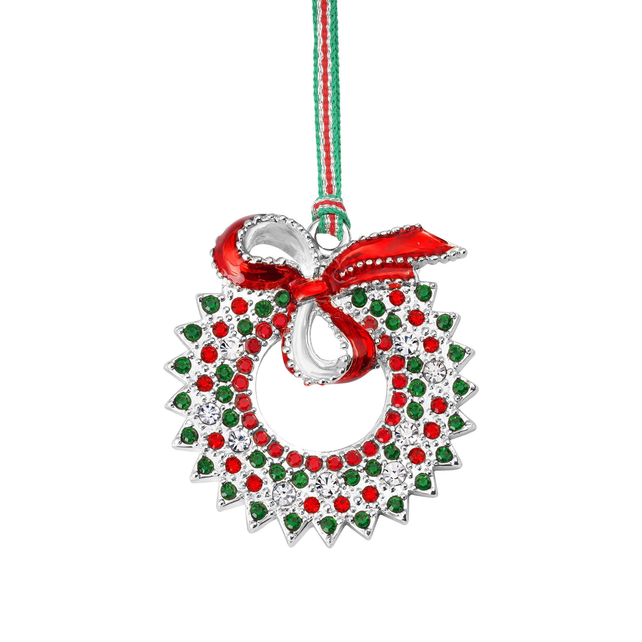 Newbridge Silverware Christmas Wreath with Bow Tree Decoration - DELIVERY JULY