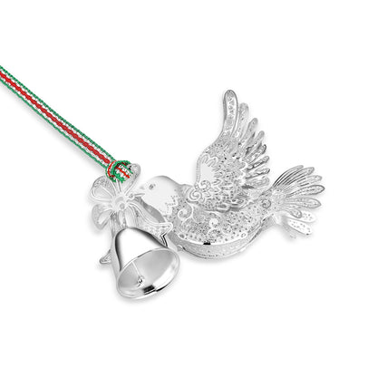 Newbridge Silverware Dove with Bell Christmas Tree Decoration-Goviers