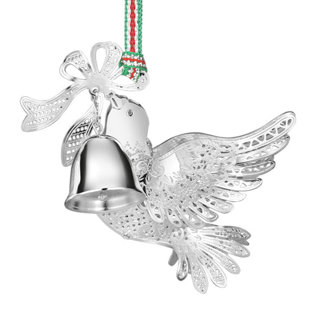 Newbridge Silverware Dove with Bell Christmas Tree Decoration-Goviers