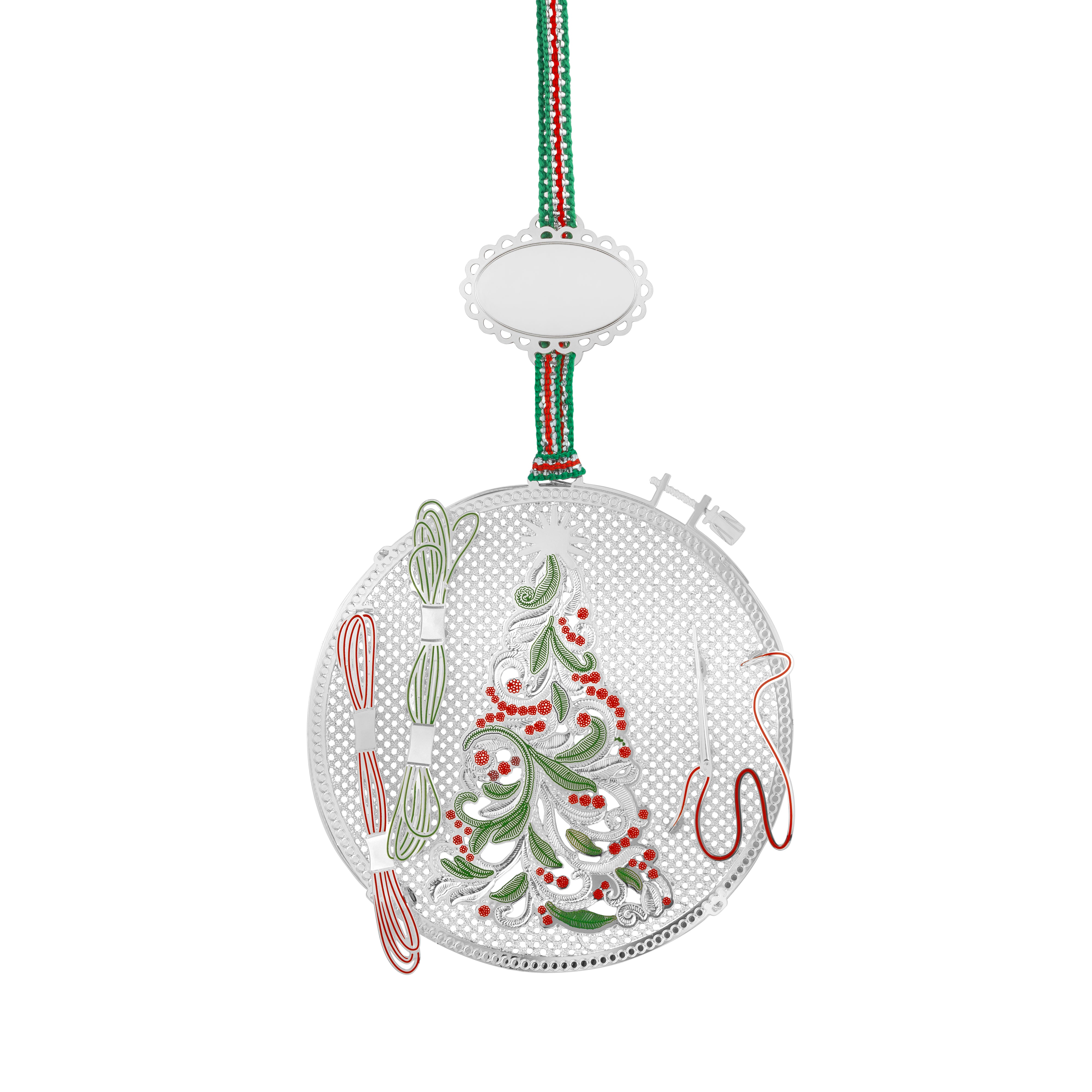 Newbridge Silverware Embroidery Hoop Christmas Tree Decoration