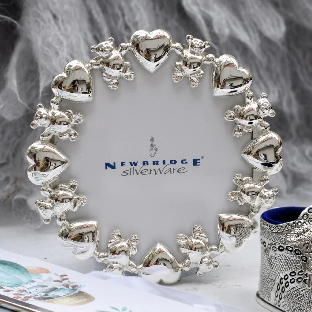 Newbridge Silverware Hearts and Bears Round Frame