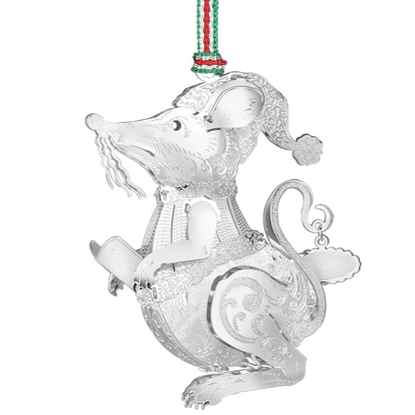 Newbridge Silverware Mouse Carol Singer Christmas Tree Decoration-Goviers