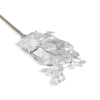 Newbridge Silverware Owl with Scarf Christmas Tree Decoration-Goviers