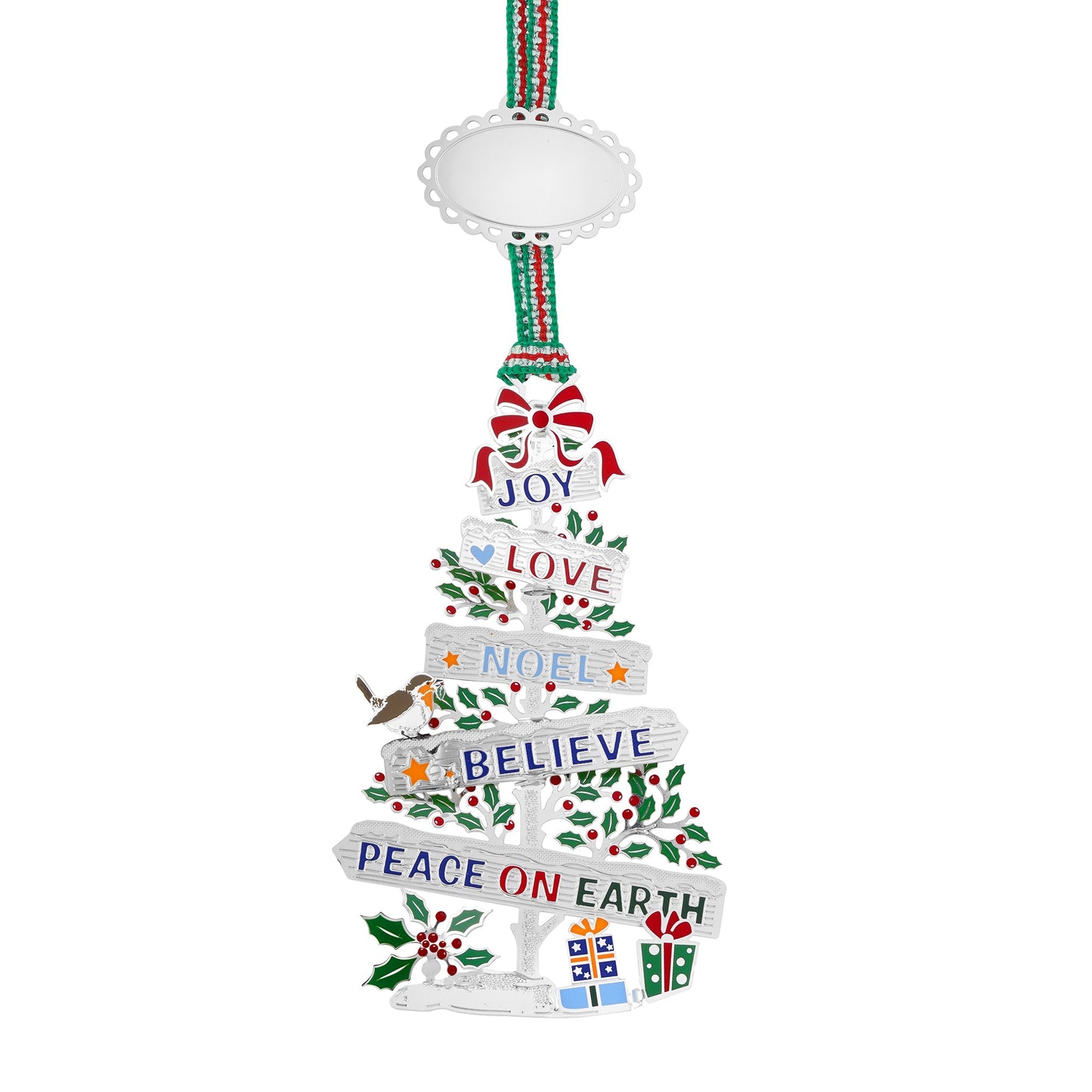 Newbridge Silverware Peace on Earth Christmas Tree Decoration - DELIVERY JULY-Goviers