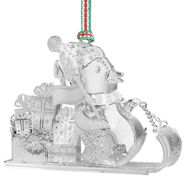 Newbridge Silverware Penguin On Sleigh Ornament