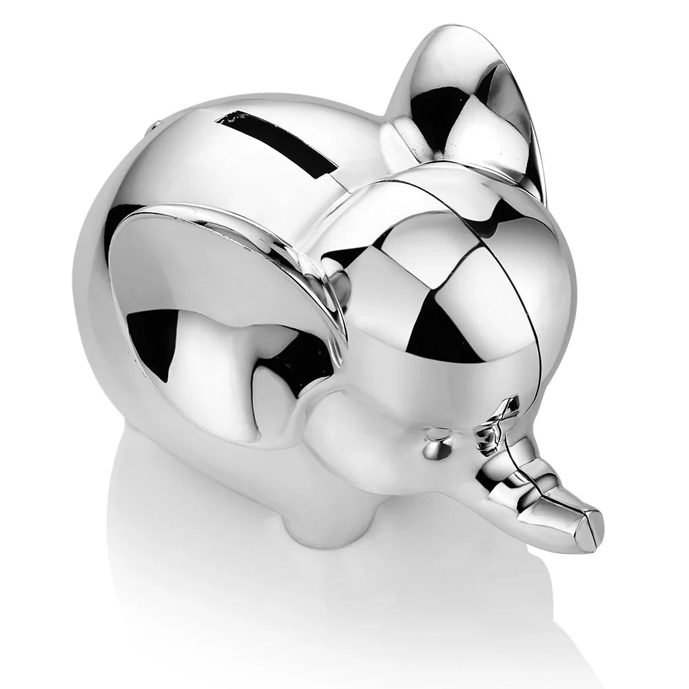 Newbridge Silverware Rhodium Plate Elephant Money Bank