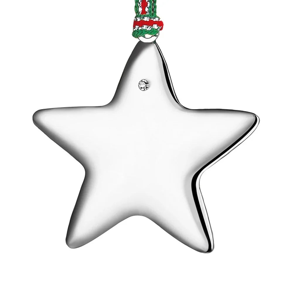 Newbridge Silverware Star with Clear Stone Hanging Decoration-Goviers