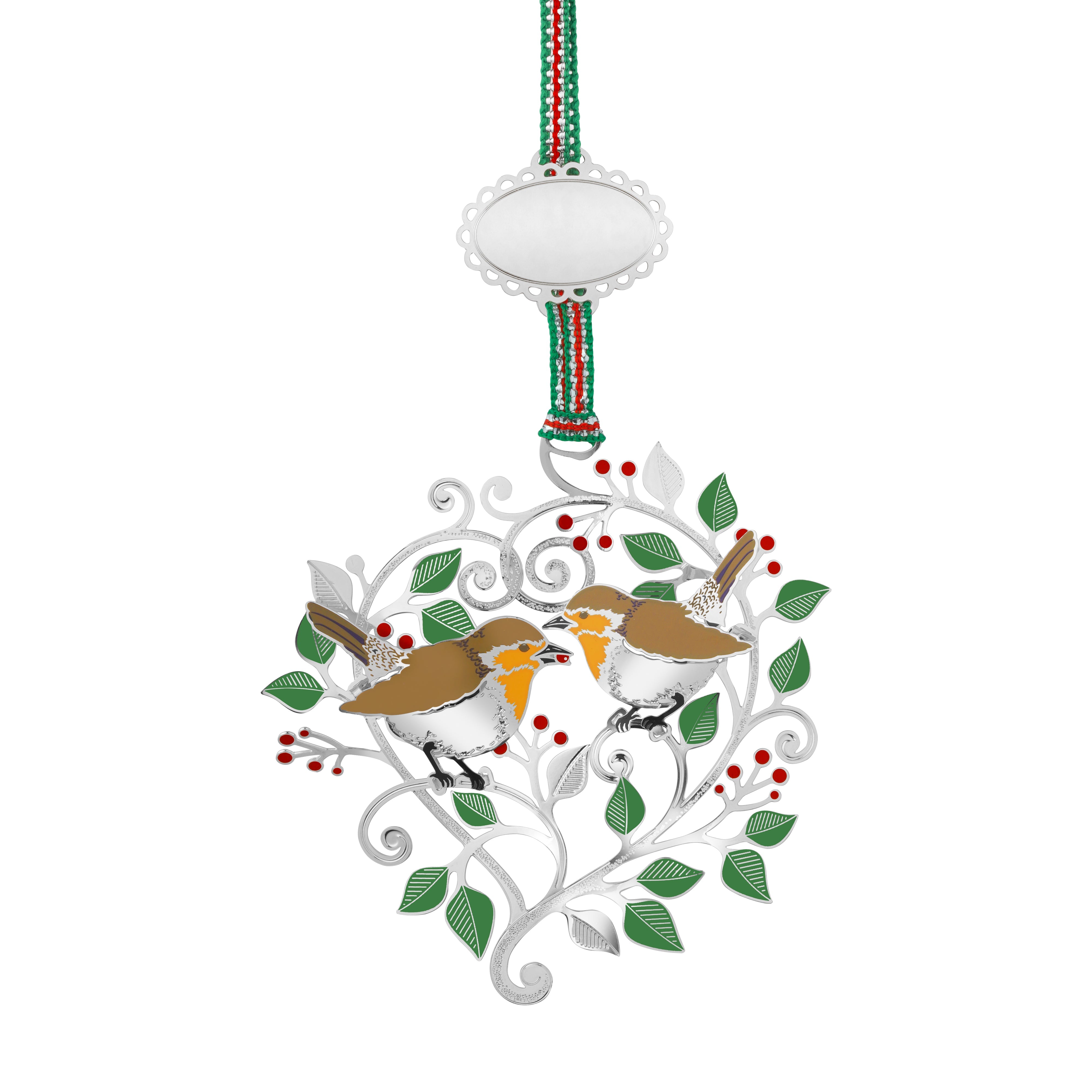 Newbridge Silverware Winter Robins Christmas Tree Decoration - DELIVERY JULY