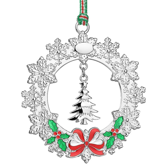 Newbridge Silverware Wreath with Christmas Tree Decoration-Goviers